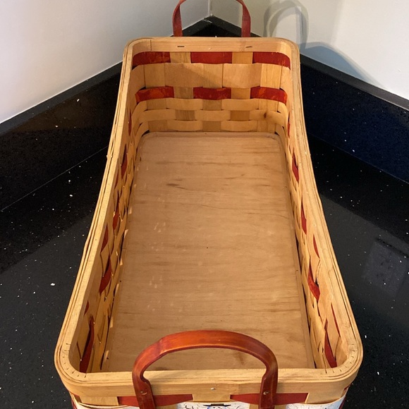 19” Snowman Christmas Winter Tree Holiday Wood Woven Basket w/ Handles Farmhouse - Picture 7 of 16